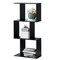 Costway 3-tier S-Shaped Bookcase Free Standing Storage Rack Wooden Display Decor Black